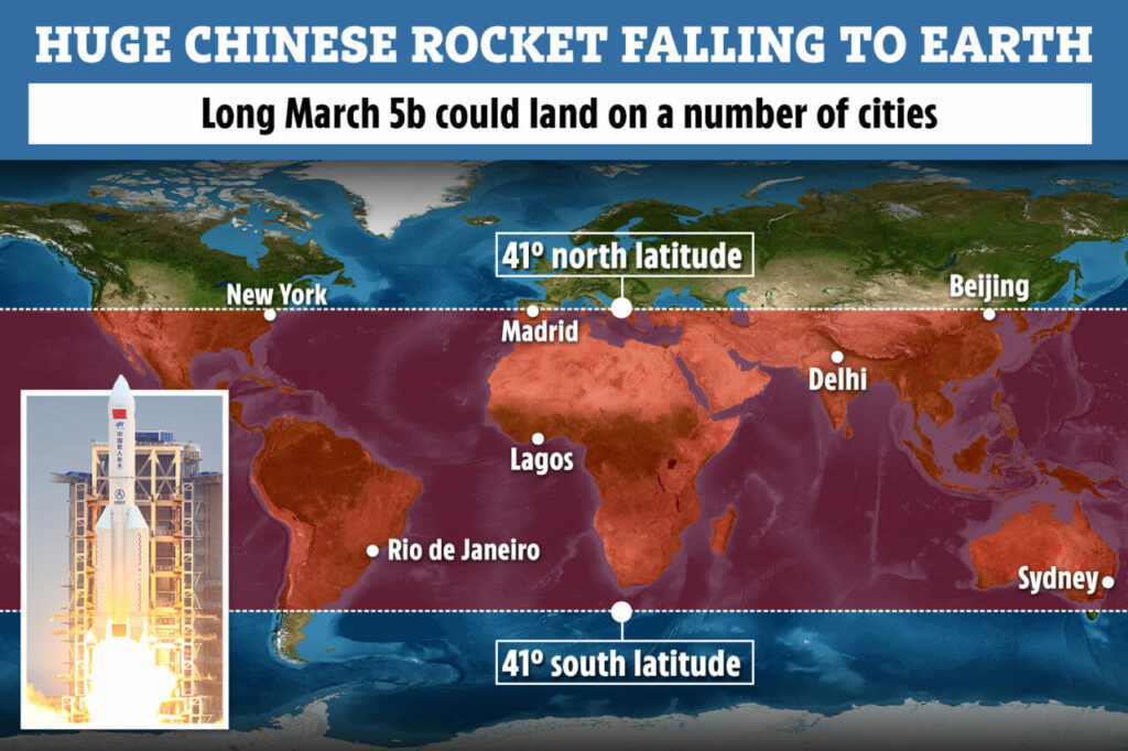 Serpihan Roket China Terhempas Di Bumi